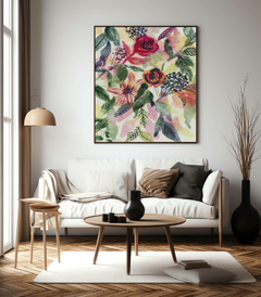 Imagem do Quadro Decorativo Aquarela Flores Vermelhas e Laranjas N02