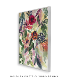 Quadro Decorativo Aquarela Flores Vermelhas e Laranjas N02 na internet