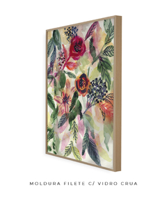 Quadro Decorativo Aquarela Flores Vermelhas e Laranjas N02 - loja online