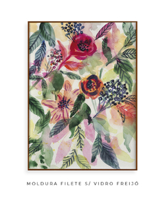 Imagem do Quadro Decorativo Aquarela Flores Vermelhas e Laranjas N02