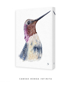 Quadro Decorativo Beija-Flor em Aquarela - comprar online