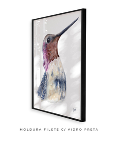Quadro Decorativo Beija-Flor em Aquarela