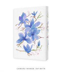 Quadro Decorativo Floral Camélia Azul - loja online