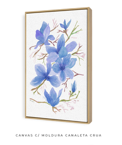 Quadro Decorativo Floral Camélia Azul