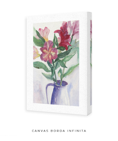 Quadro Decorativo Flores Astromélias em Aquarela