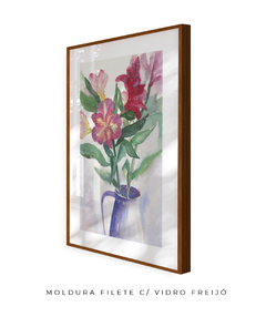 Quadro Decorativo Flores Astromélias em Aquarela - comprar online