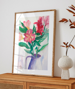 Quadro Decorativo Flores Astromélias em Aquarela