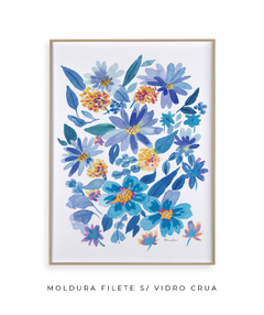 Quadro Decorativo Flores do Campo Azuis - loja online