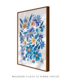 Quadro Decorativo Flores do Campo Azuis - comprar online