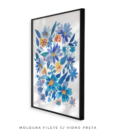 Quadro Decorativo Flores do Campo Azuis - Betania Sensini | Arte e Aquarela