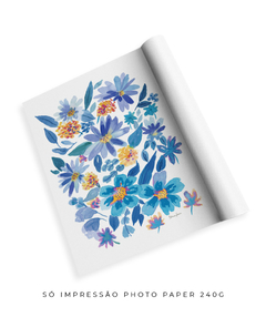 Quadro Decorativo Flores do Campo Azuis - loja online