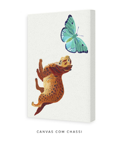 Quadro Decorativo Gato e Borboleta
