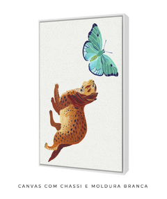 Quadro Decorativo Gato e Borboleta - comprar online