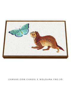 Imagem do Quadro Decorativo Gato e Borboleta