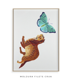 Quadro Decorativo Gato e Borboleta - loja online