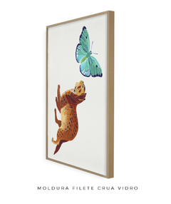 Imagem do Quadro Decorativo Gato e Borboleta
