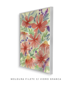 Quadro Decorativo Jardim Florido - Betania Sensini | Arte e Aquarela