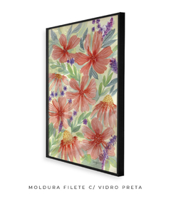 Quadro Decorativo Jardim Florido - Betania Sensini | Arte e Aquarela