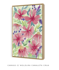 Imagem do Quadro Decorativo Jardim Florido Rosa