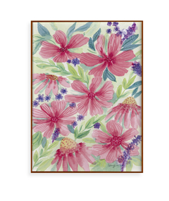 Quadro Decorativo Jardim Florido Rosa - comprar online