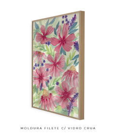 Imagem do Quadro Decorativo Jardim Florido Rosa