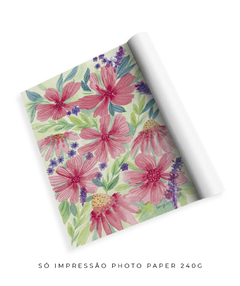 Quadro Decorativo Jardim Florido Rosa