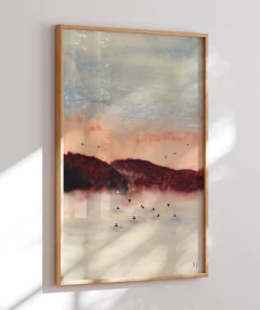 Imagem do Quadro Decorativo Montanha Rosa em Aquarela