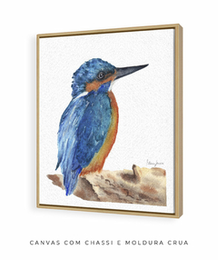 Quadro Decorativo Pássaro Azul em Aquarela Martim Pescador n.2 - loja online