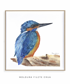 Quadro Decorativo Pássaro Azul em Aquarela Martim Pescador n.2 - loja online
