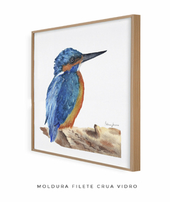 Imagem do Quadro Decorativo Pássaro Azul em Aquarela Martim Pescador n.2