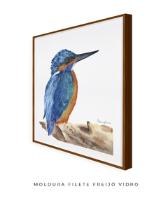 Quadro Decorativo Pássaro Azul em Aquarela Martim Pescador n.2 - comprar online