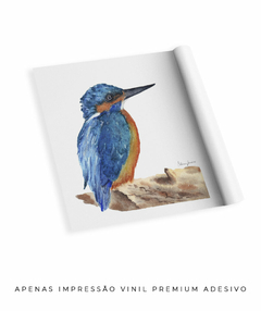 Quadro Decorativo Pássaro Azul em Aquarela Martim Pescador n.2 - Betania Sensini | Arte e Aquarela