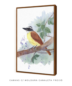 Quadro Decorativo Pássaro em Aquarela Bem-te-vi e árvore - loja online