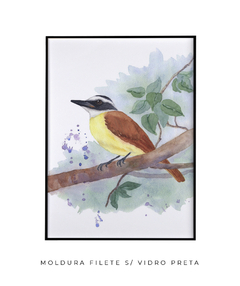 Quadro Decorativo Pássaro em Aquarela Bem-te-vi e árvore na internet
