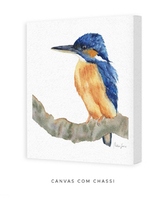 Quadro Decorativo Pássaro em Aquarela Martim Pescador