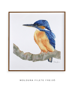 Quadro Decorativo Pássaro em Aquarela Martim Pescador
