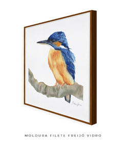 Quadro Decorativo Pássaro em Aquarela Martim Pescador - comprar online