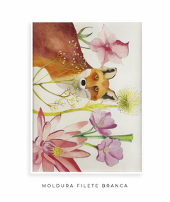 Quadro Decorativo Raposa e Flores na internet
