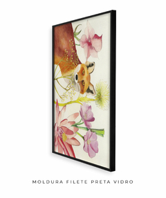 Quadro Decorativo Raposa e Flores - Betania Sensini | Arte e Aquarela