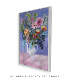 Quadro Decorativo Vaso de Flores Português - Betania Sensini | Arte e Aquarela