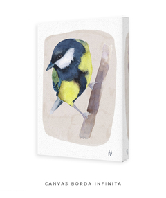 Quadro Pássaro Chapim-Azul - Betania Sensini | Arte e Aquarela