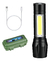 Linterna Led Recargable Usb Metalica Zoom Resiste Agua Csp Linterna Negro Luz Blanco - comprar online
