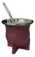 Mate Termico Imperial Nativo Con Bombilla Virola Acero Color Bordó