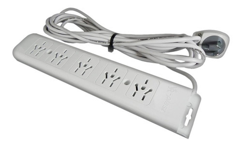 Alargue Prolongador Zapatilla 5 Toma Corriente Cable 5 Mts