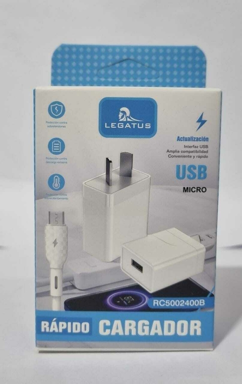 Cargador Legatus rapido usb micro