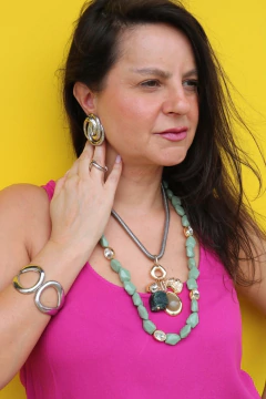 Bracelete ródio branco articulado gota vazada - Gaia Acessórios e Tendência