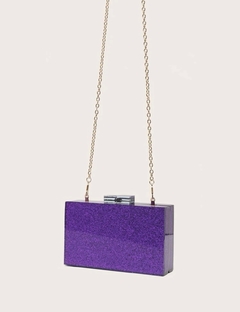 Clutch em acrílico roxo brilhante - comprar online