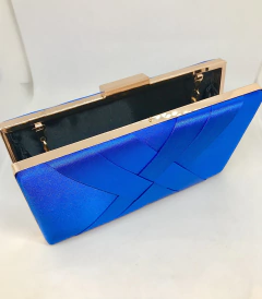 Clutch em cetim azul royal - comprar online