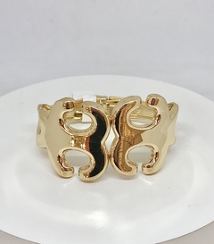 Bracelete dourado arabesco articulado na internet