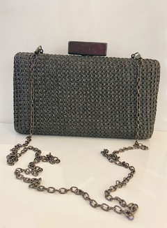 Clutch ráfia sintética preta - comprar online